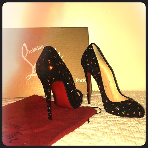 Christian Louboutin Shoes - Christian Louboutin Black/Multi. ONLY WORN ONCE!!!